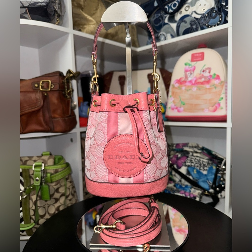 Coach Pink Mini Dempsey Bucket Bag